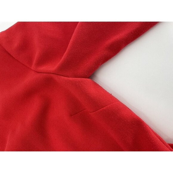 J Crew Dress Sheath Shift Exposed Zippers 3/4 Sleeve Boatneck Red Flaw Size 4 - Picture 11 of 15
